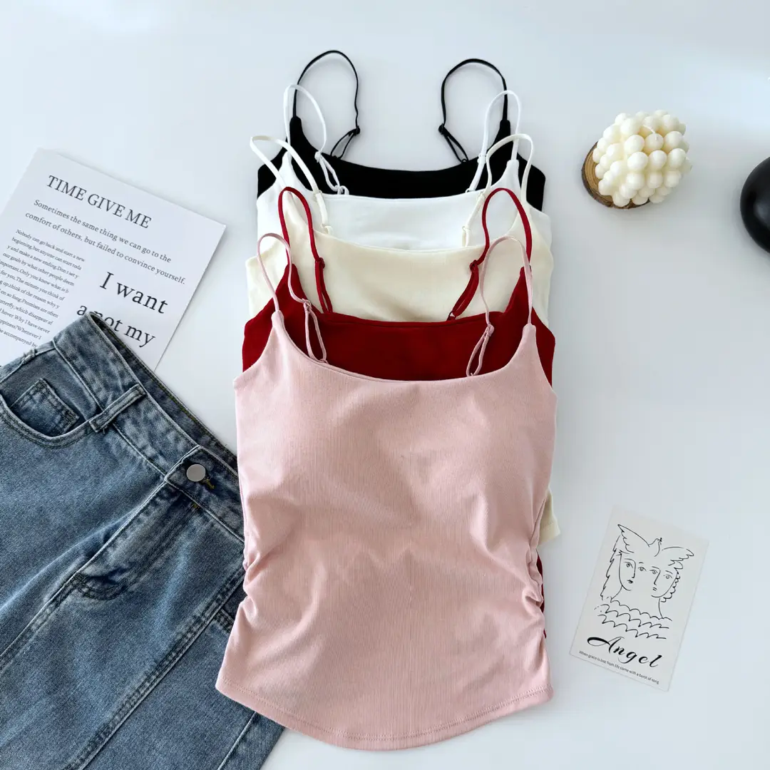 Sexy All-match Camisole Women's Chest Pad Spice Girls Slim-fit Slimming Base Inner Wearing Outer Wearing Design Top Women — feature 9