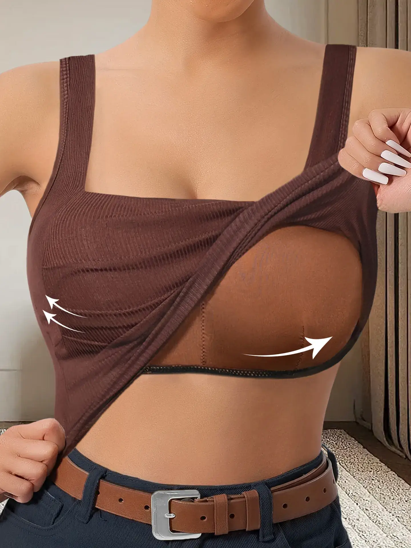 Women's Seamless Thermal Vest Underwear Base Layer with Full Cup Coverage — feature 5