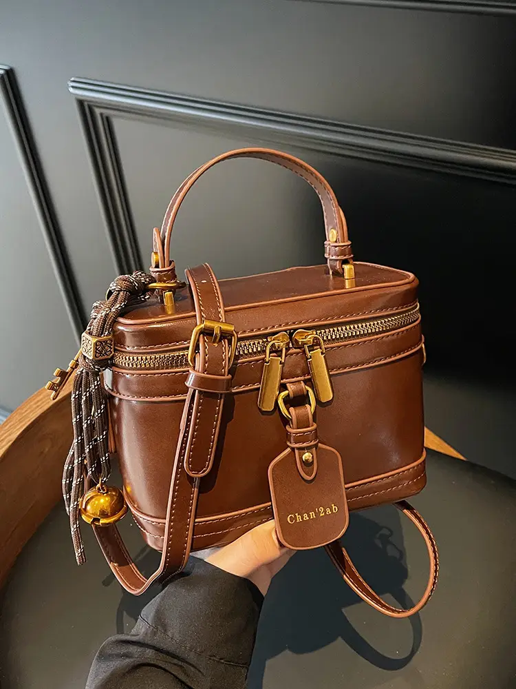 2024 Vintage Brown Square Bag for Women - Image 6