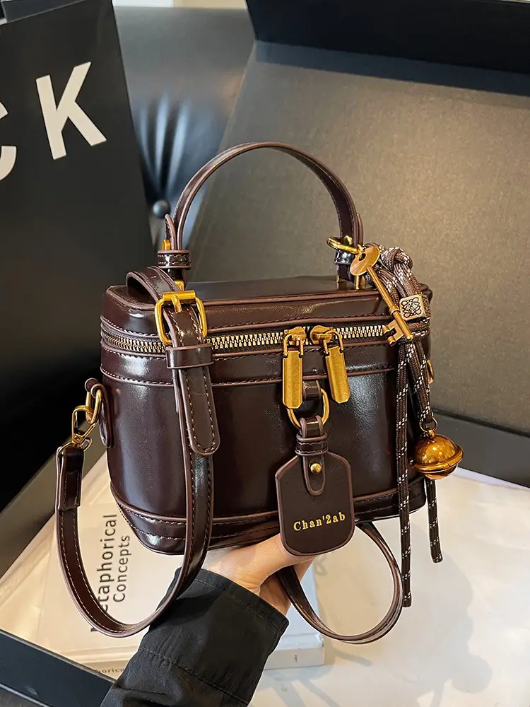 2024 Vintage Brown Square Bag for Women - Image 7