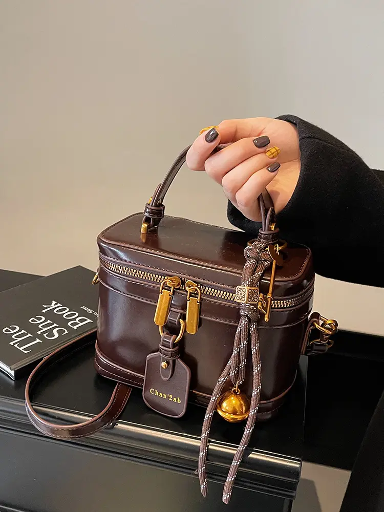 2024 Vintage Brown Square Bag for Women - Image 8
