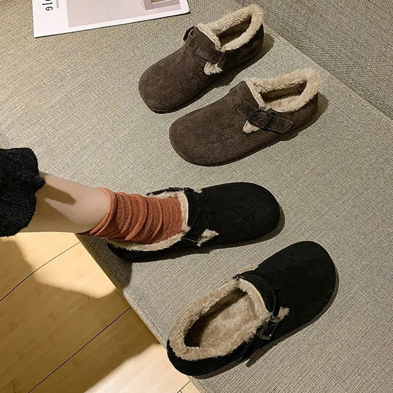 Women Fleece Lined Short Snow Boots Brown Winter — feature 1