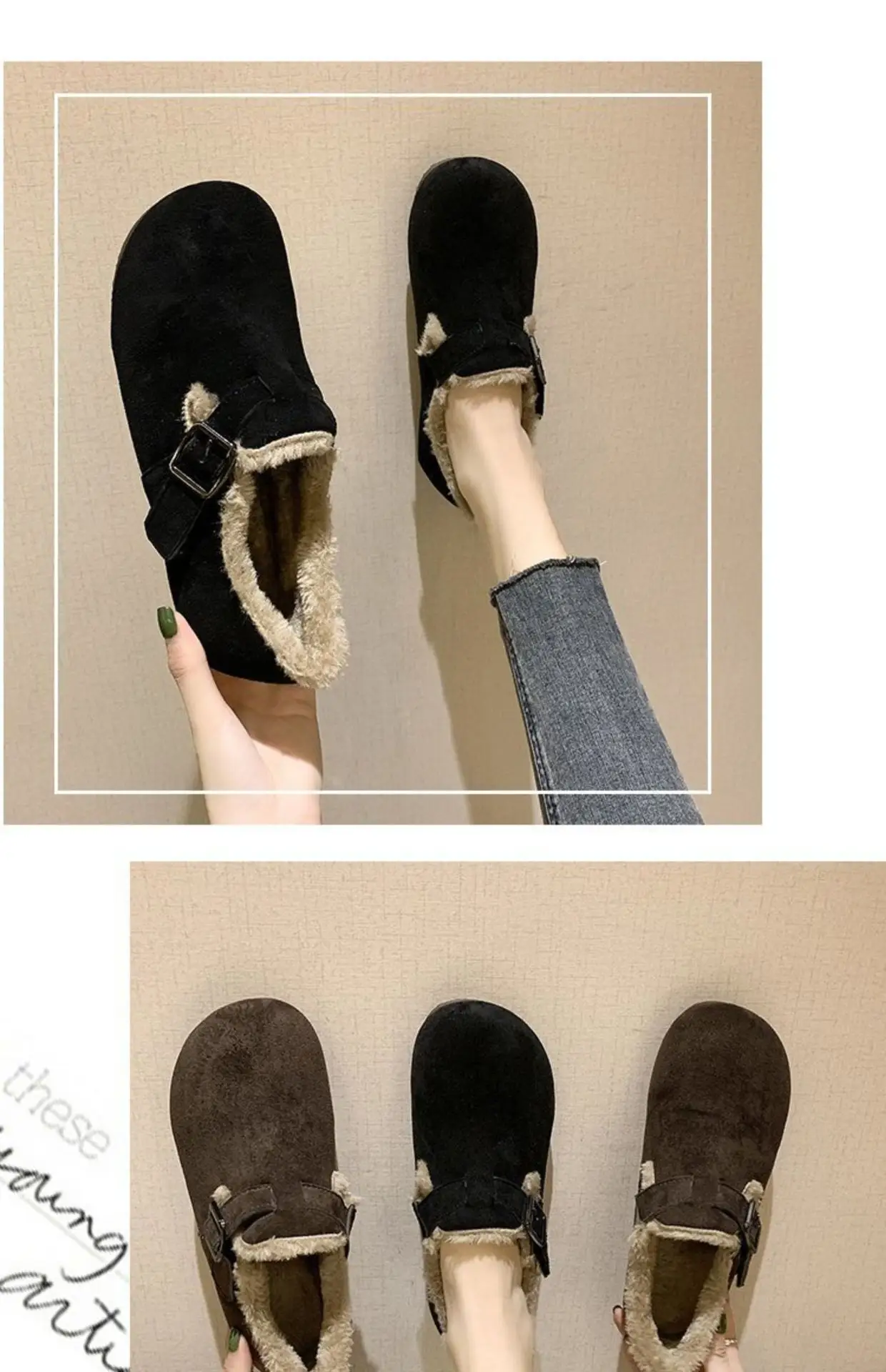 Women Fleece Lined Short Snow Boots Brown Winter — feature 17