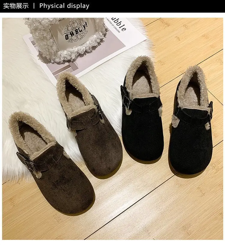 Women Fleece Lined Short Snow Boots Brown Winter — feature 27