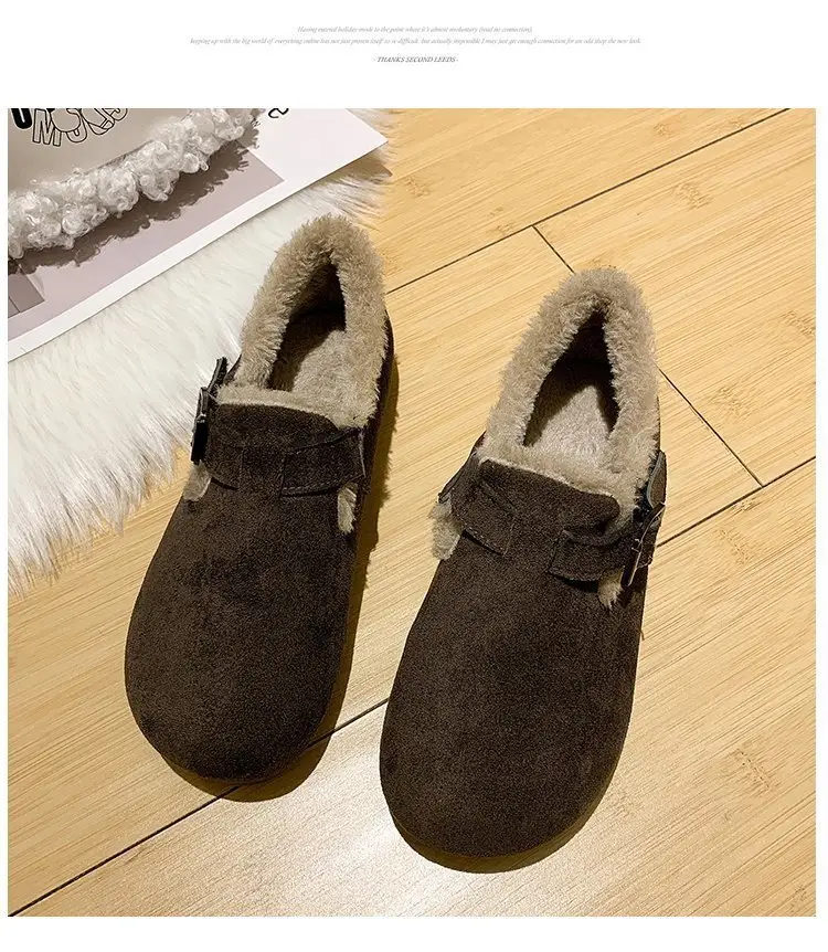 Women Fleece Lined Short Snow Boots Brown Winter — feature 28