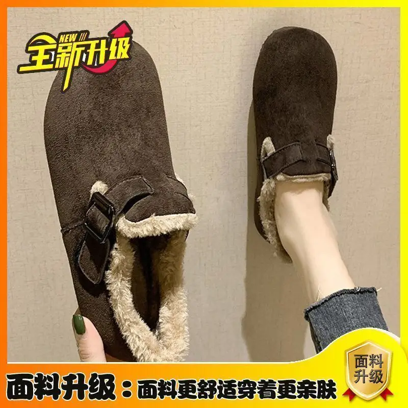 Women Fleece Lined Short Snow Boots Brown Winter - Image 2