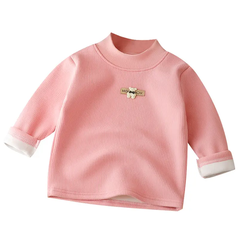 White Fleece Kids T-Shirt Half Collar Warm Winter - Image 9