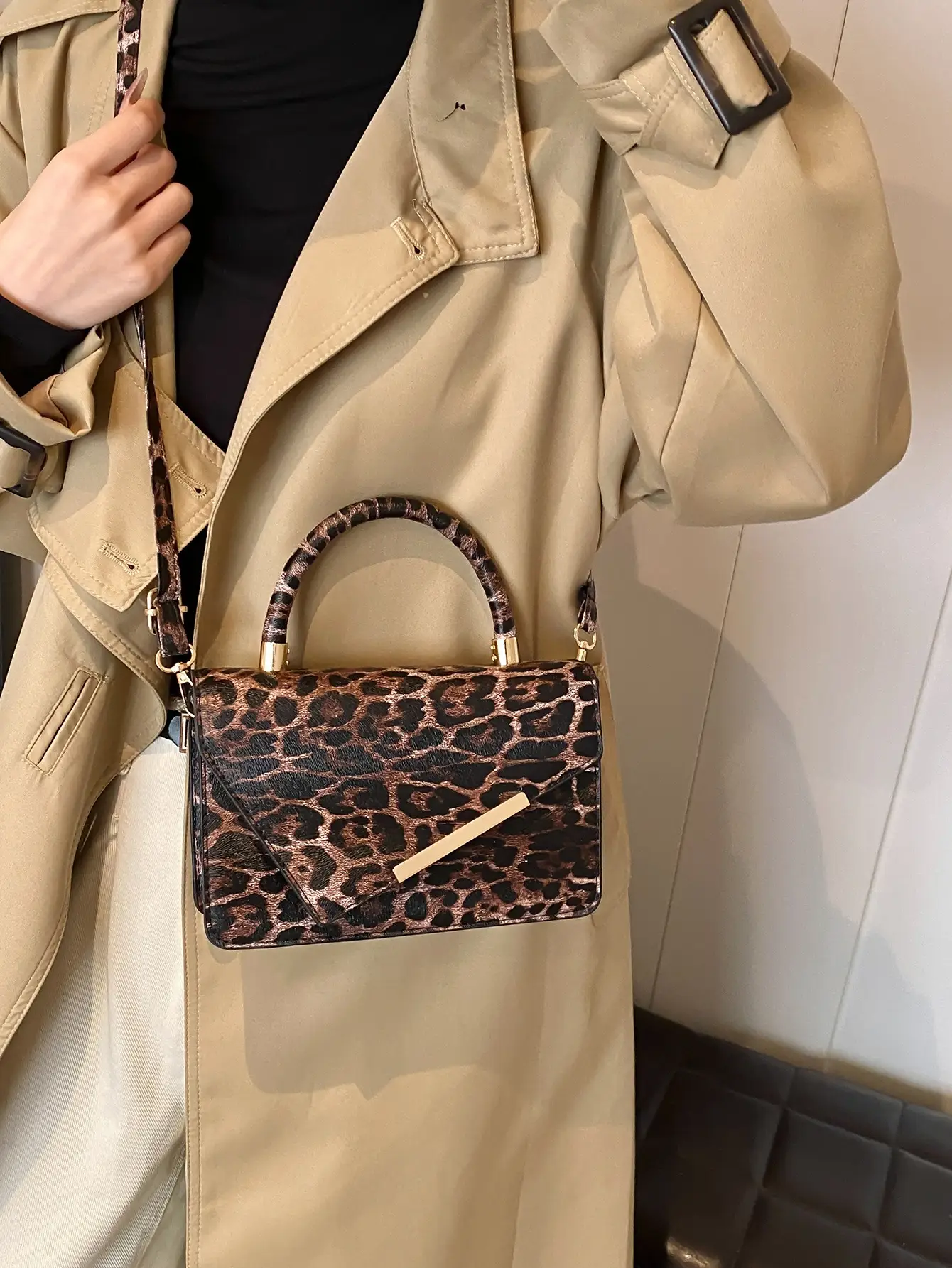 Leopard Print Vintage Shoulder Bag 2024 - Image 6