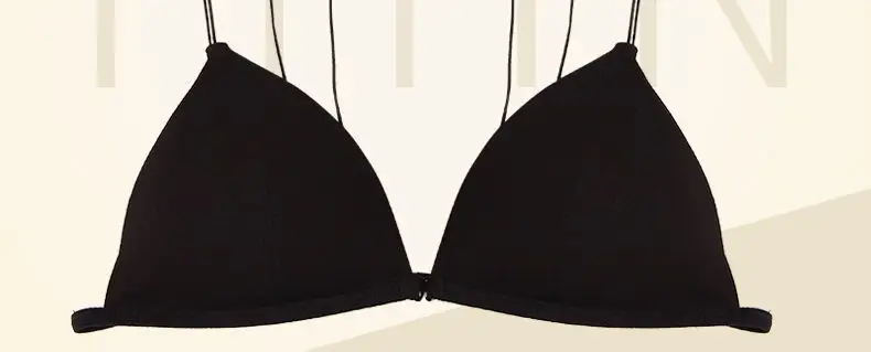 Black Sexual Beautiful Back Underwear Women's Small Chest Push-up Thin Non-steel Ring French Triangle Cup Front Buckle Thin Shoulder Bra — feature 7