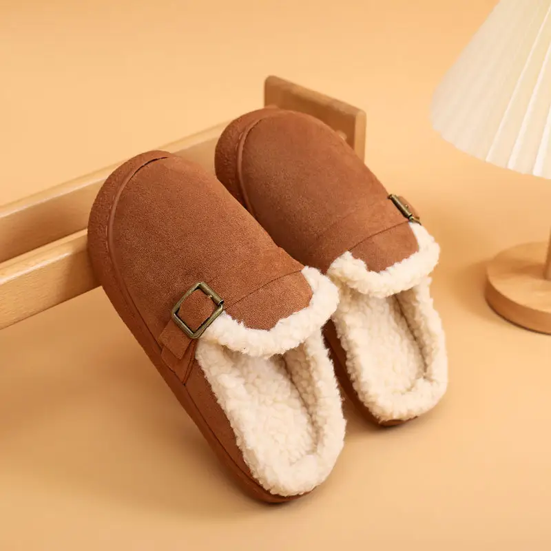 Women's Snow Boots 2026 Autumn and Winter New Korean Fashion Slip-On Shoes Round-Toe Flat Cotton Shoes Women's Loafers - Image 4