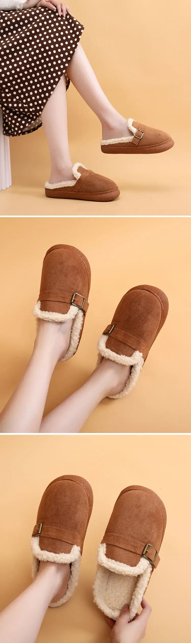 Women's Snow Boots 2026 Autumn and Winter New Korean Fashion Slip-On Shoes Round-Toe Flat Cotton Shoes Women's Loafers — feature 13