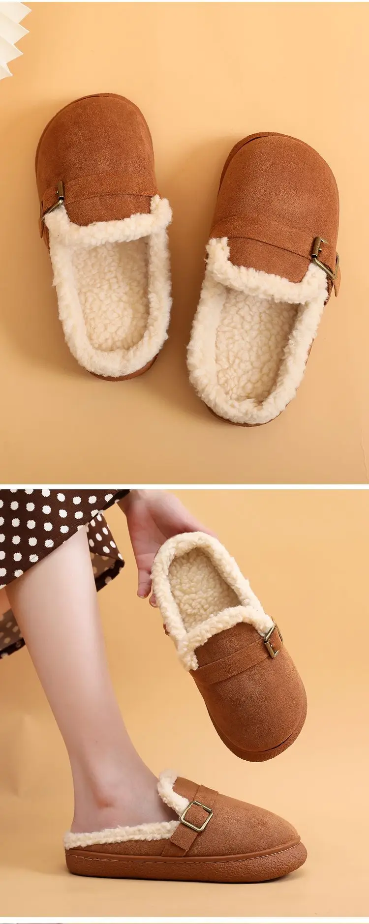 Women's Snow Boots 2026 Autumn and Winter New Korean Fashion Slip-On Shoes Round-Toe Flat Cotton Shoes Women's Loafers — feature 14