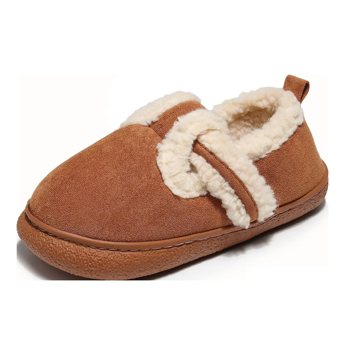 Women's Brown Fleece Lined Snow Slippers Winter - Image 6
