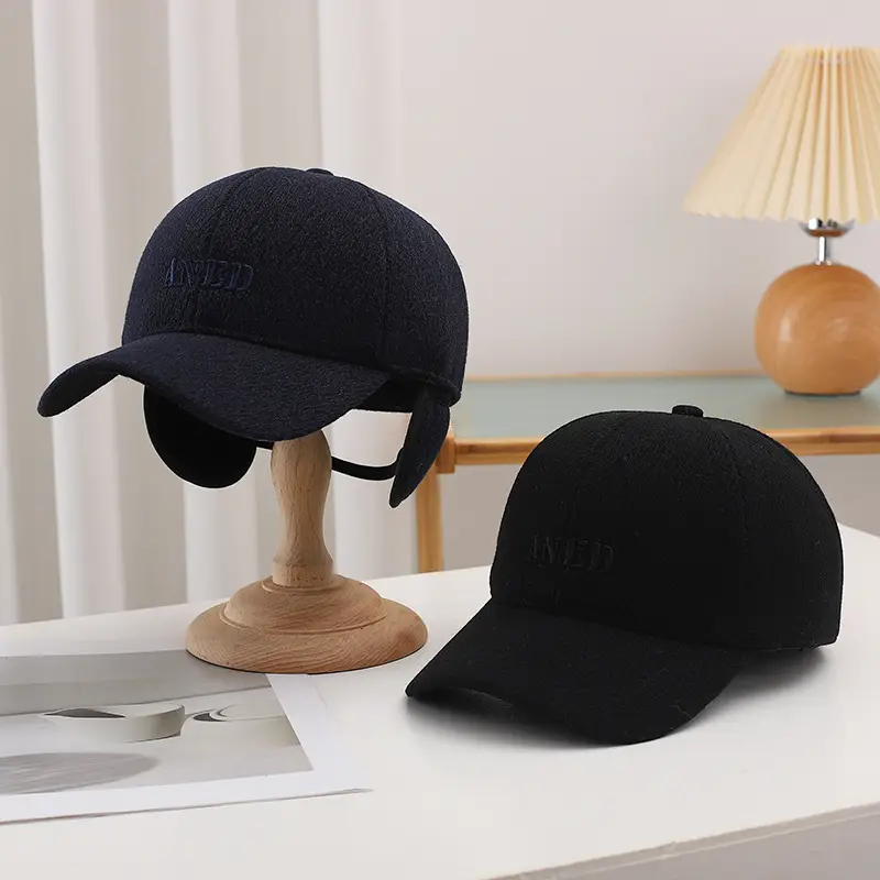Winter Fleece Lined Men's Black Cap Warm Cold Windproof - Image 7