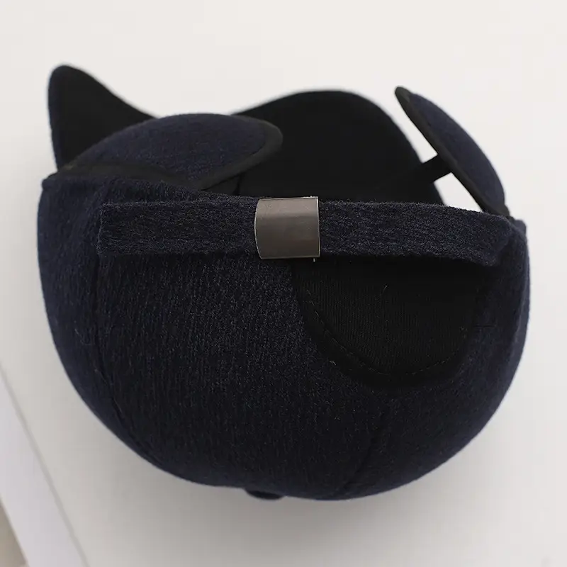 Winter Fleece Lined Men's Black Cap Warm Cold Windproof — feature 5