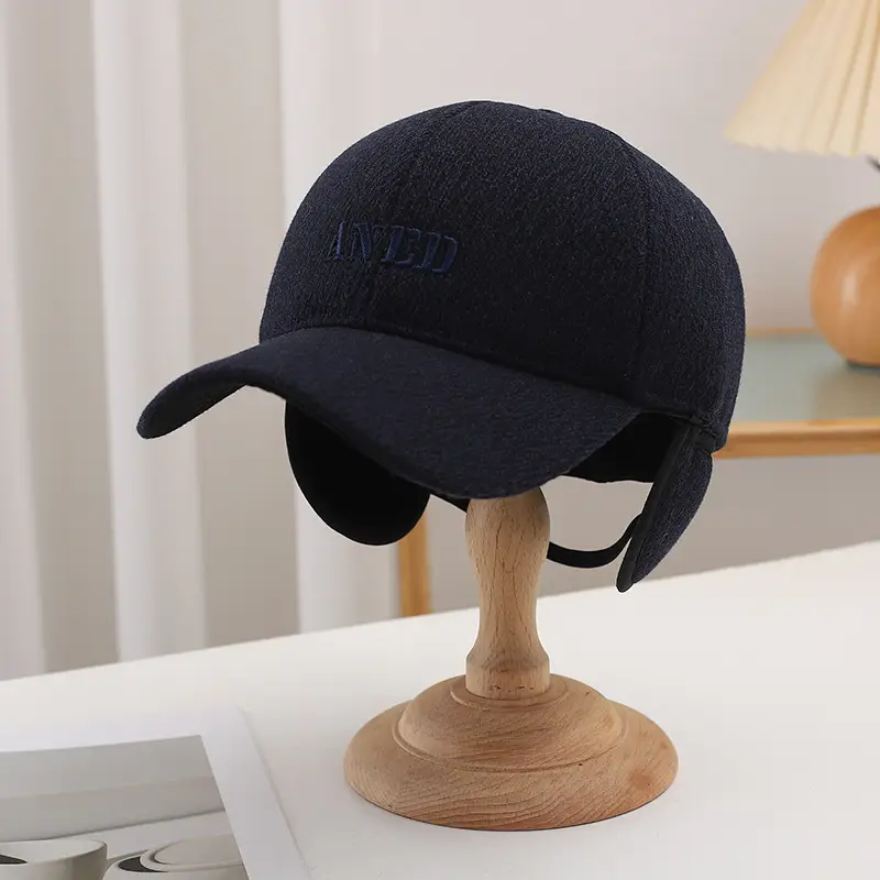 Winter Fleece Lined Men's Black Cap Warm Cold Windproof - Image 4