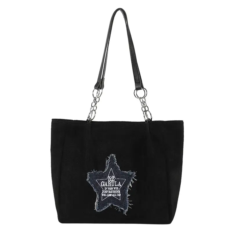 Women's Brown Star Embroidered Shoulder Bag 2024 - Image 9