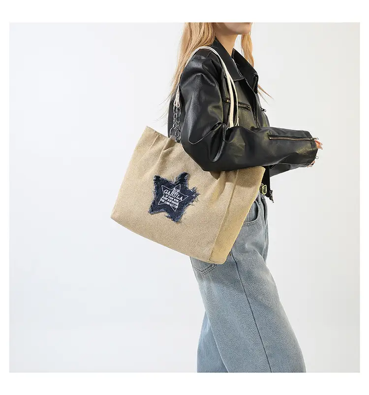 Women's Brown Star Embroidered Shoulder Bag 2024 — feature 15