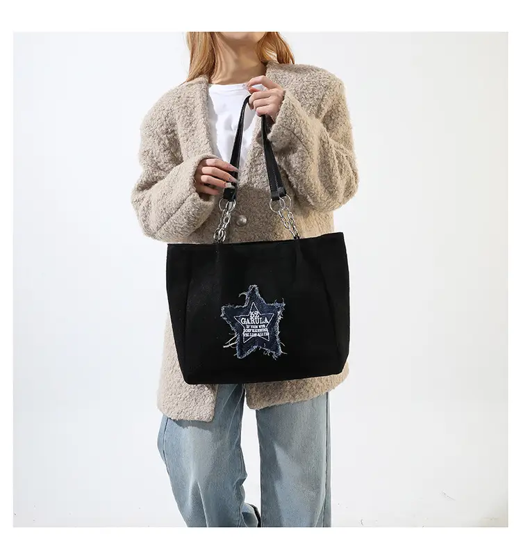 Women's Brown Star Embroidered Shoulder Bag 2024 — feature 17