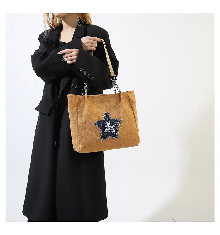 Women's Brown Star Embroidered Shoulder Bag 2024 — feature 21