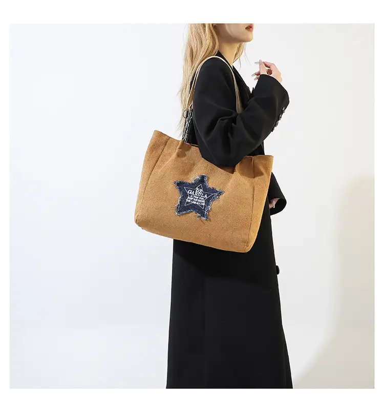 Women's Brown Star Embroidered Shoulder Bag 2024 — feature 22