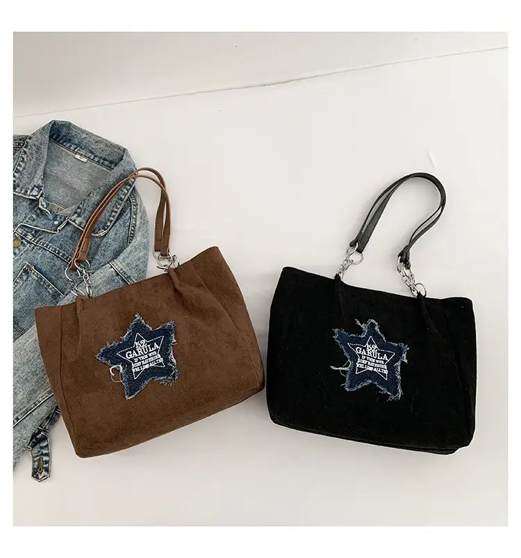 Women's Brown Star Embroidered Shoulder Bag 2024 — feature 27