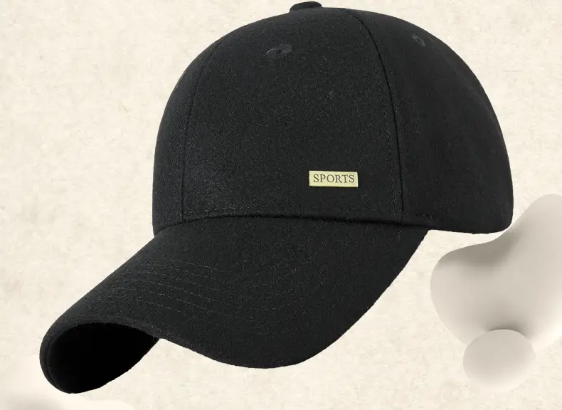 2025 Woolen Baseball Cap Black Grey Medium Large — feature 9