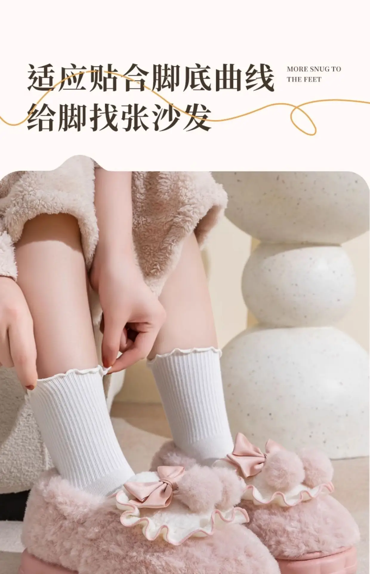 Bow Cotton Slippers Ladies Winter 2024 Non-Slip Fleece — feature 18