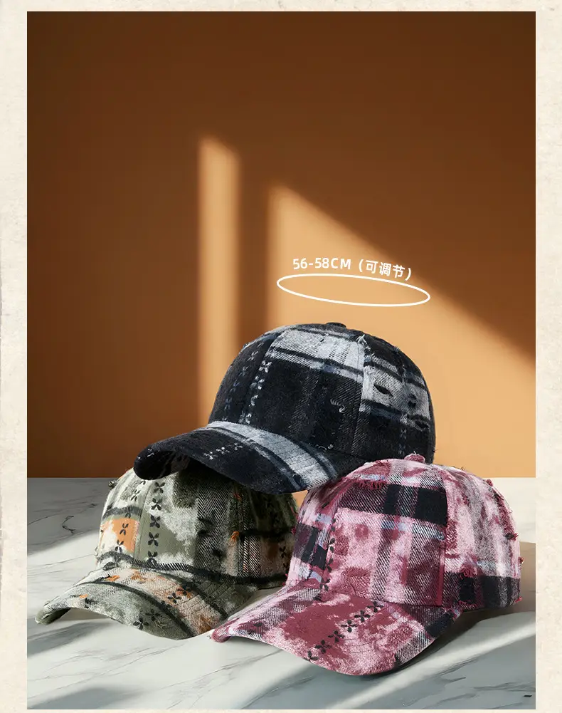 New Spring & Fall Plaid Suede Baseball Cap for Women — feature 12