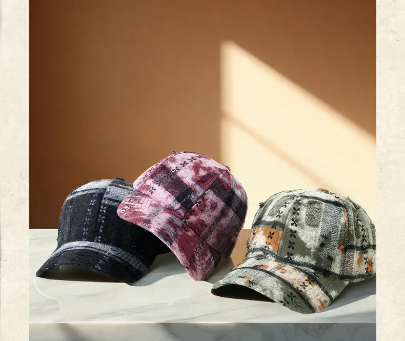 New Spring & Fall Plaid Suede Baseball Cap for Women — feature 21