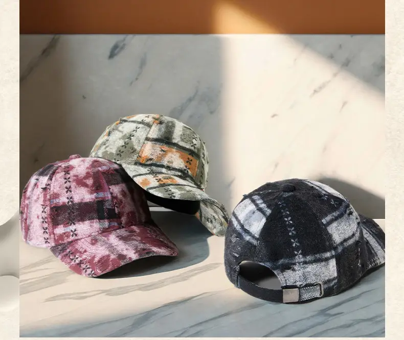 New Spring & Fall Plaid Suede Baseball Cap for Women — feature 25