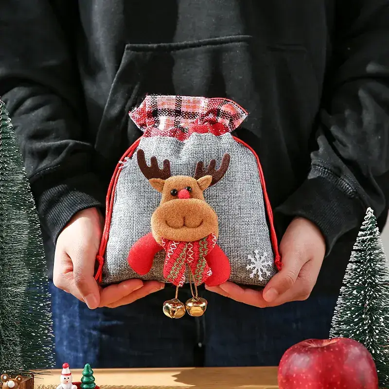 Christmas Eve Hand Gift Bag with Moose Design