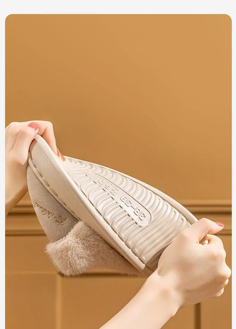 Women Pink Plush Winter Slippers Non-Slip Fleece Lined — feature 14