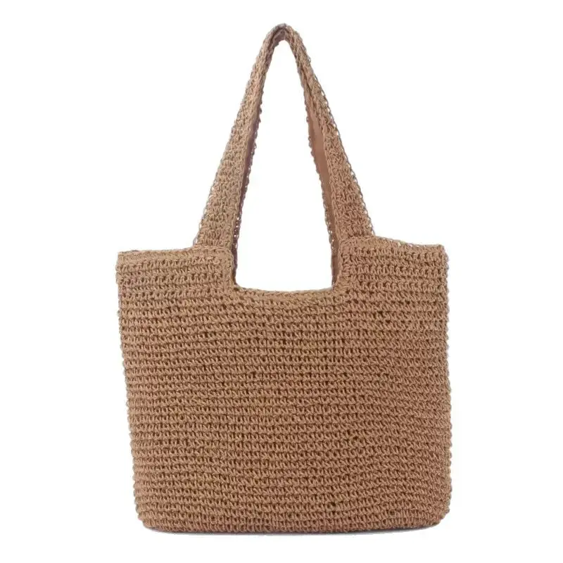 Women Straw Tote Bag Large Capacity Beach Travel - Image 2