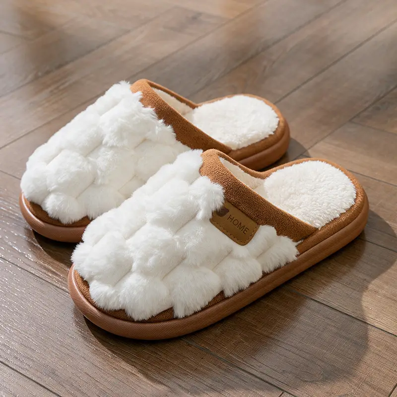 Cotton Slippers for Women, Autumn and Winter Home Indoor Thick-Soled Non-Slip Warm Couple's Home Plush Slippers for Winter Men - Image 14