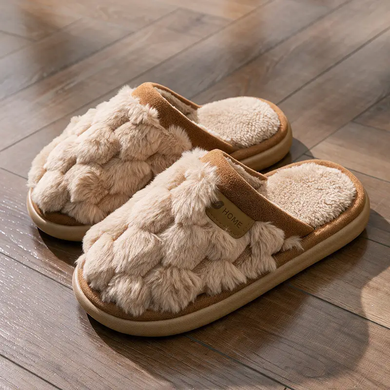 Cotton Slippers for Women, Autumn and Winter Home Indoor Thick-Soled Non-Slip Warm Couple's Home Plush Slippers for Winter Men - Image 15