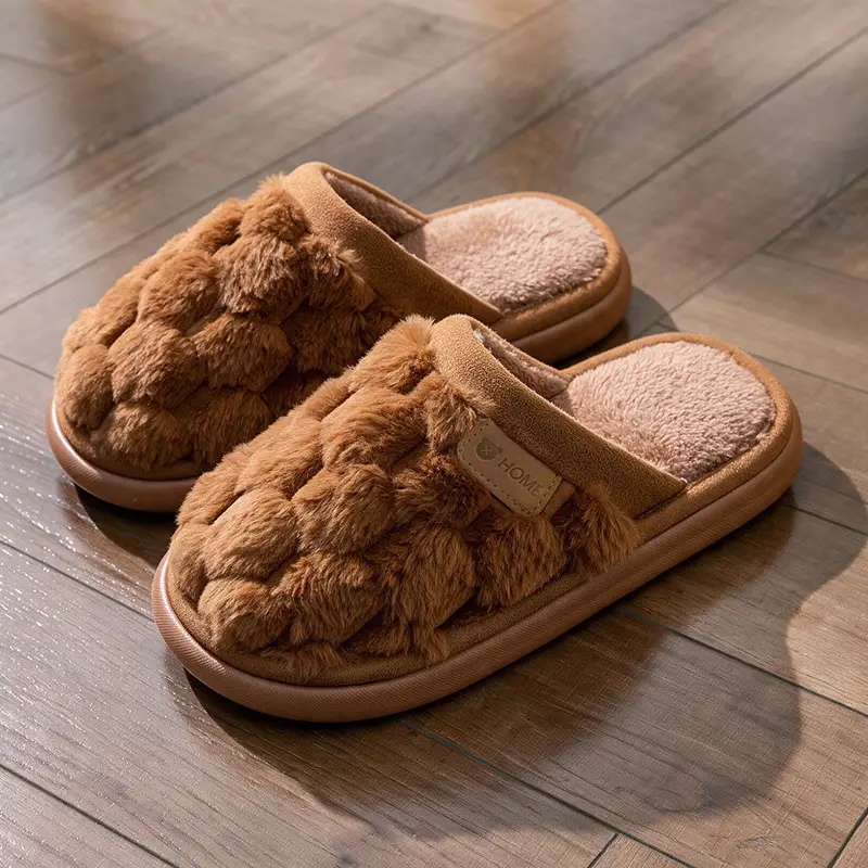 Cotton Slippers for Women, Autumn and Winter Home Indoor Thick-Soled Non-Slip Warm Couple's Home Plush Slippers for Winter Men - Image 16