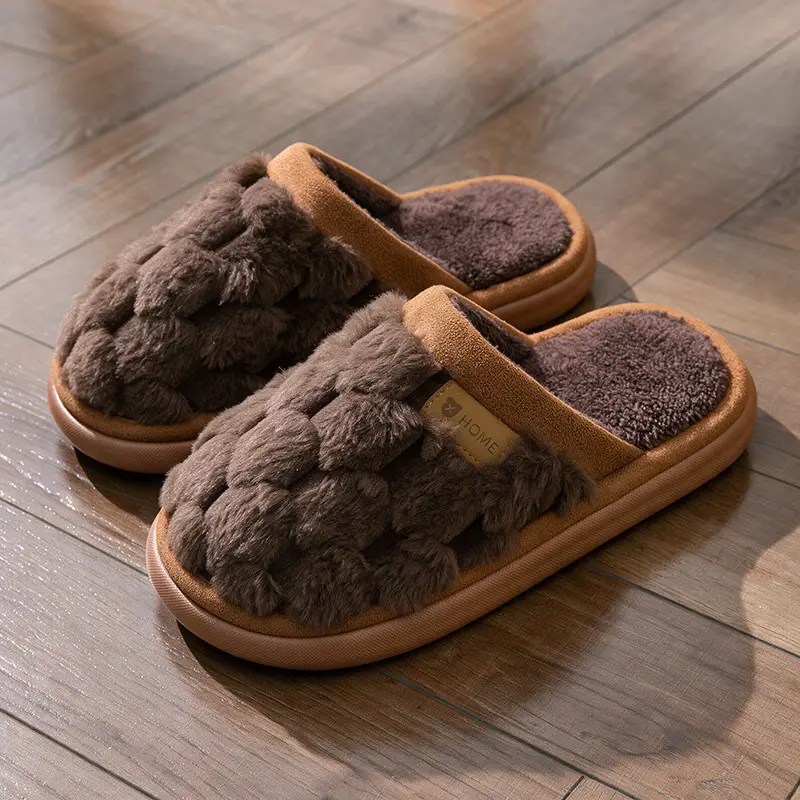Cotton Slippers for Women, Autumn and Winter Home Indoor Thick-Soled Non-Slip Warm Couple's Home Plush Slippers for Winter Men - Image 17