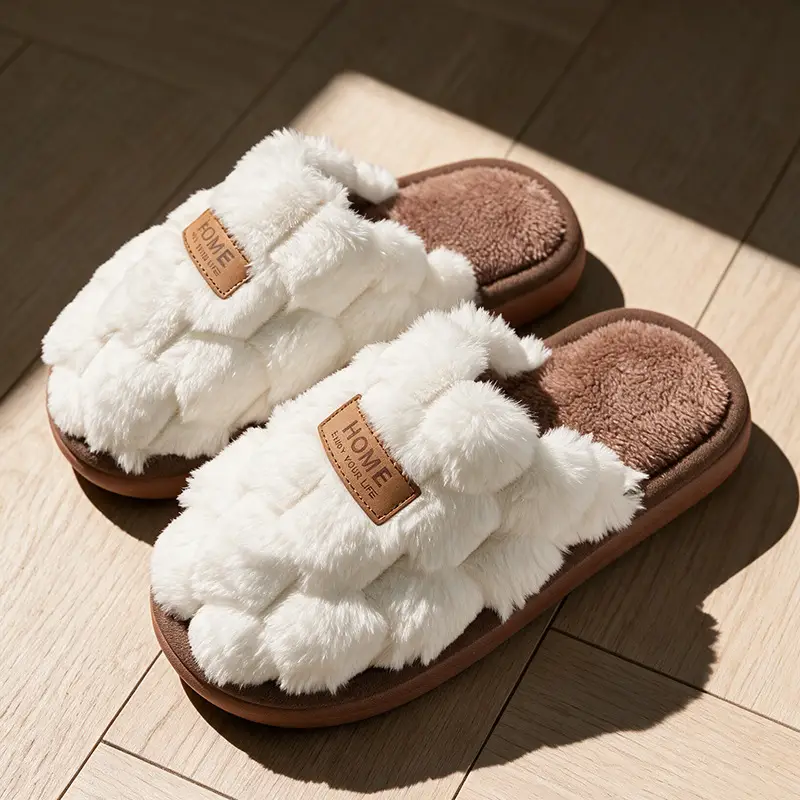 Cotton Slippers for Women, Autumn and Winter Home Indoor Thick-Soled Non-Slip Warm Couple's Home Plush Slippers for Winter Men - Image 18