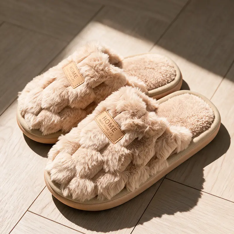 Cotton Slippers for Women, Autumn and Winter Home Indoor Thick-Soled Non-Slip Warm Couple's Home Plush Slippers for Winter Men - Image 19