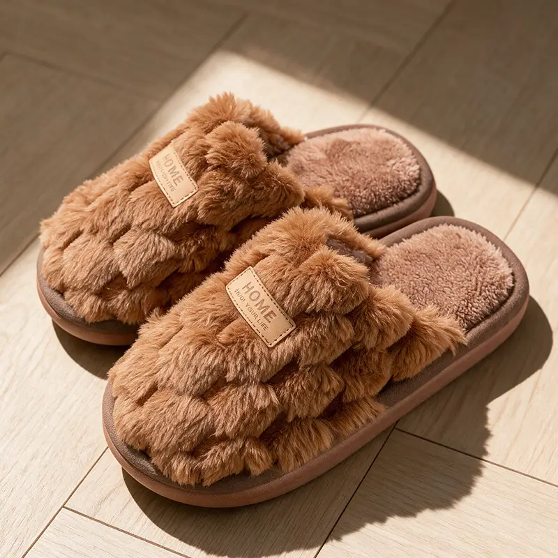Cotton Slippers for Women, Autumn and Winter Home Indoor Thick-Soled Non-Slip Warm Couple's Home Plush Slippers for Winter Men - Image 20