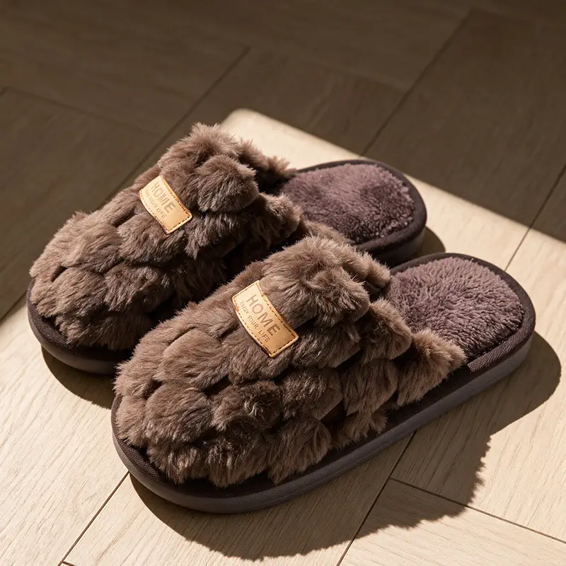 Cotton Slippers for Women, Autumn and Winter Home Indoor Thick-Soled Non-Slip Warm Couple's Home Plush Slippers for Winter Men - Image 21