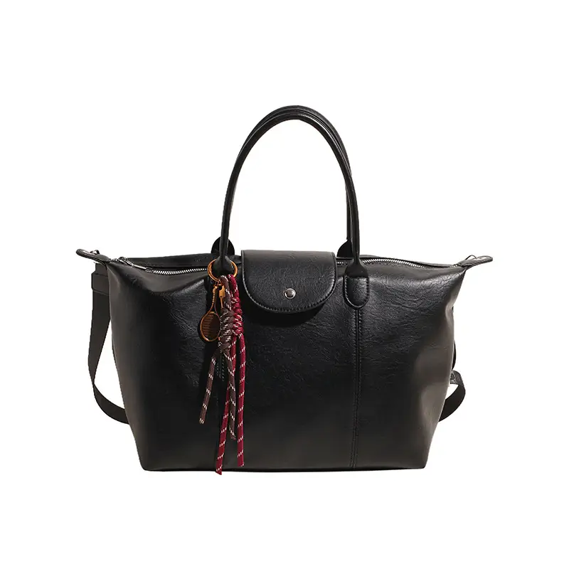 Black Korean Style Retro Tote Bag for Women