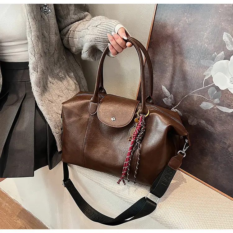 Black Korean Style Retro Tote Bag for Women — feature 14
