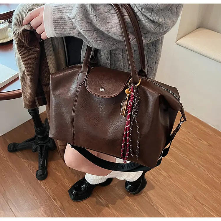 Black Korean Style Retro Tote Bag for Women — feature 16