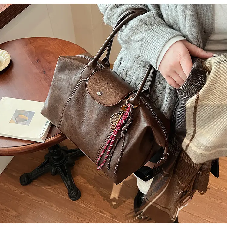 Black Korean Style Retro Tote Bag for Women — feature 17