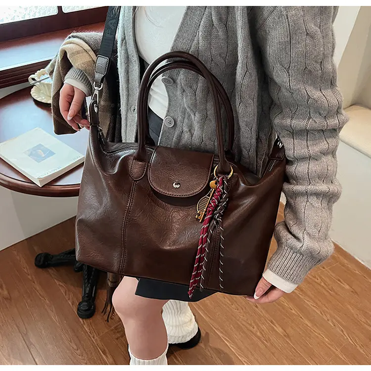 Black Korean Style Retro Tote Bag for Women — feature 18