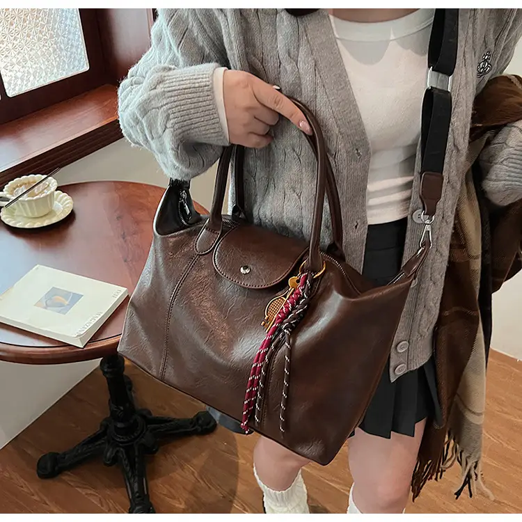 Black Korean Style Retro Tote Bag for Women — feature 19