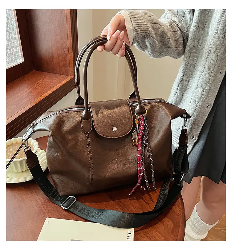 Black Korean Style Retro Tote Bag for Women — feature 2