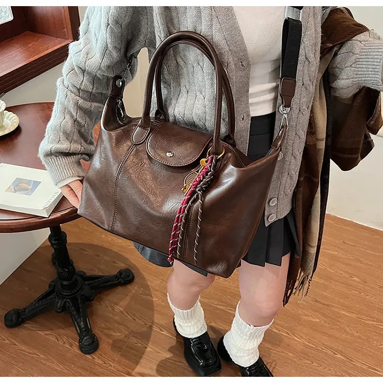 Black Korean Style Retro Tote Bag for Women — feature 20